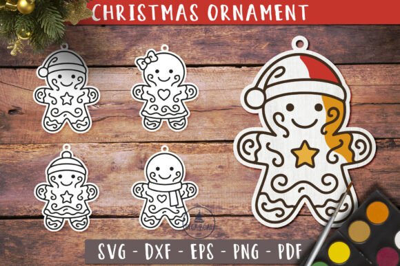 Download Gingerbread Man Coloring Ornament SVG - Premium Resources
