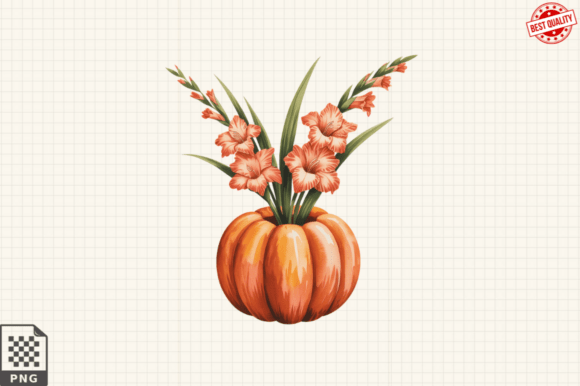 Download Birth Month Floral Pumpkin Clipart PNG - Month floral Collection