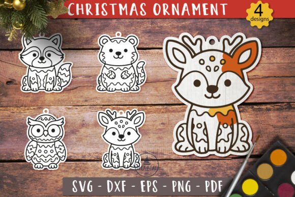 Download Woodland Animal Coloring Ornament SVG - Premium Resources