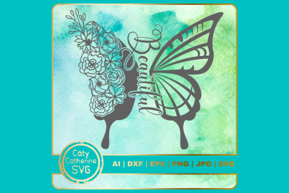 Download Beautiful Floral Butterfly SVG Cut File - Svg cut file Collection