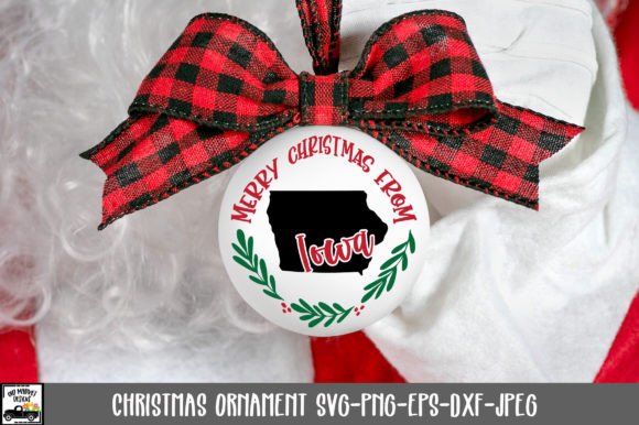 Download Iowa Christmas Ornament SVG File - Premium Bundle