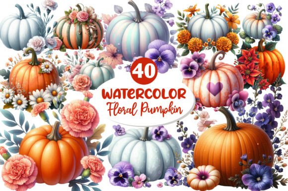 Download Birth Month Floral Pumpkin Clipart - Month floral Collection