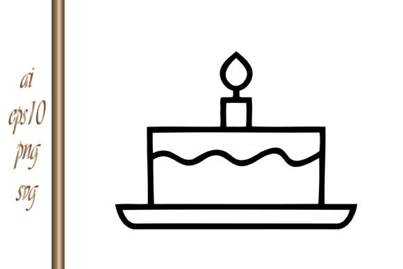 Download Stencil Cake Icon Doodle Cake Vector - Cake vector Collection