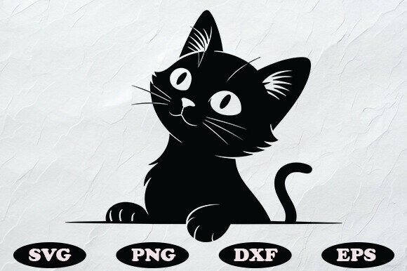 Download Peeking Black Cat SVG Cut File - Svg cut file Collection