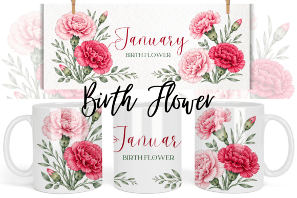 Download Birth Flower Mug PNG Month Floral Design - Month floral Collection