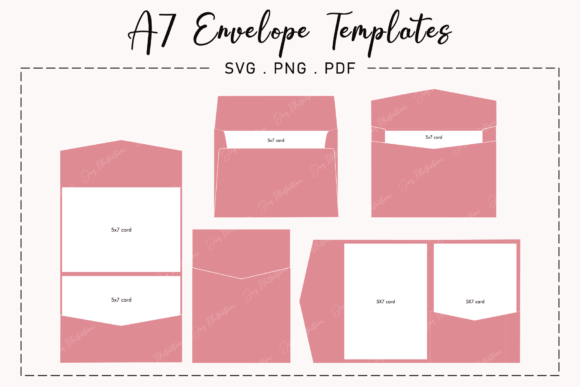Download A7 Envelope Template Bundle SVG Cut File - Svg cut file Collection