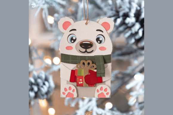 Download Polar Bear Gift Card Ornament SVG - Ornament svg Collection