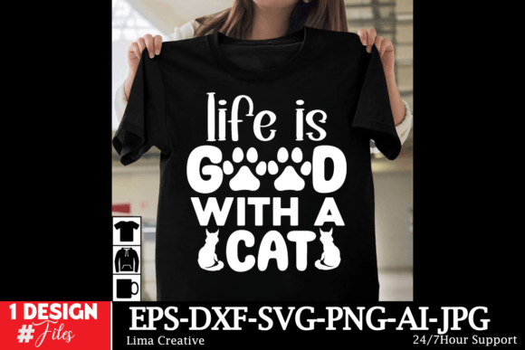 Download Life is Good with a Cat SVG Cut File - Svg cut file Collection